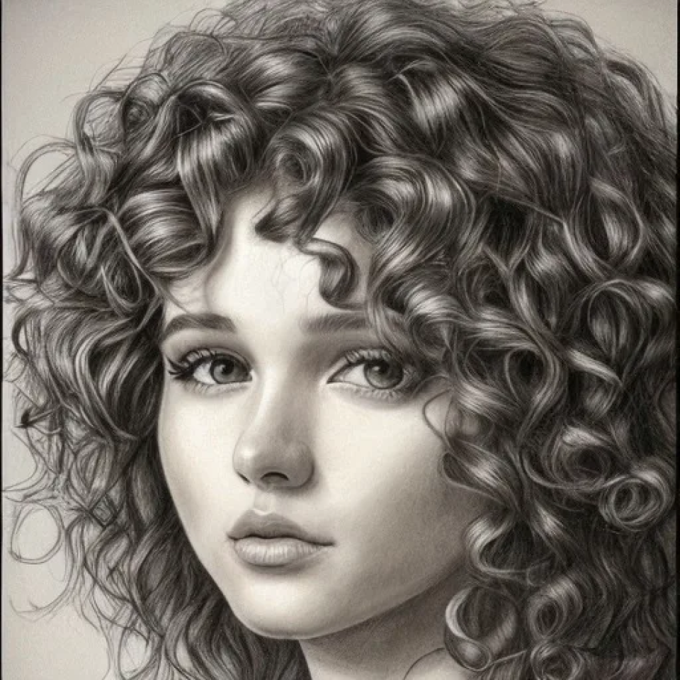 how to draw curly hair